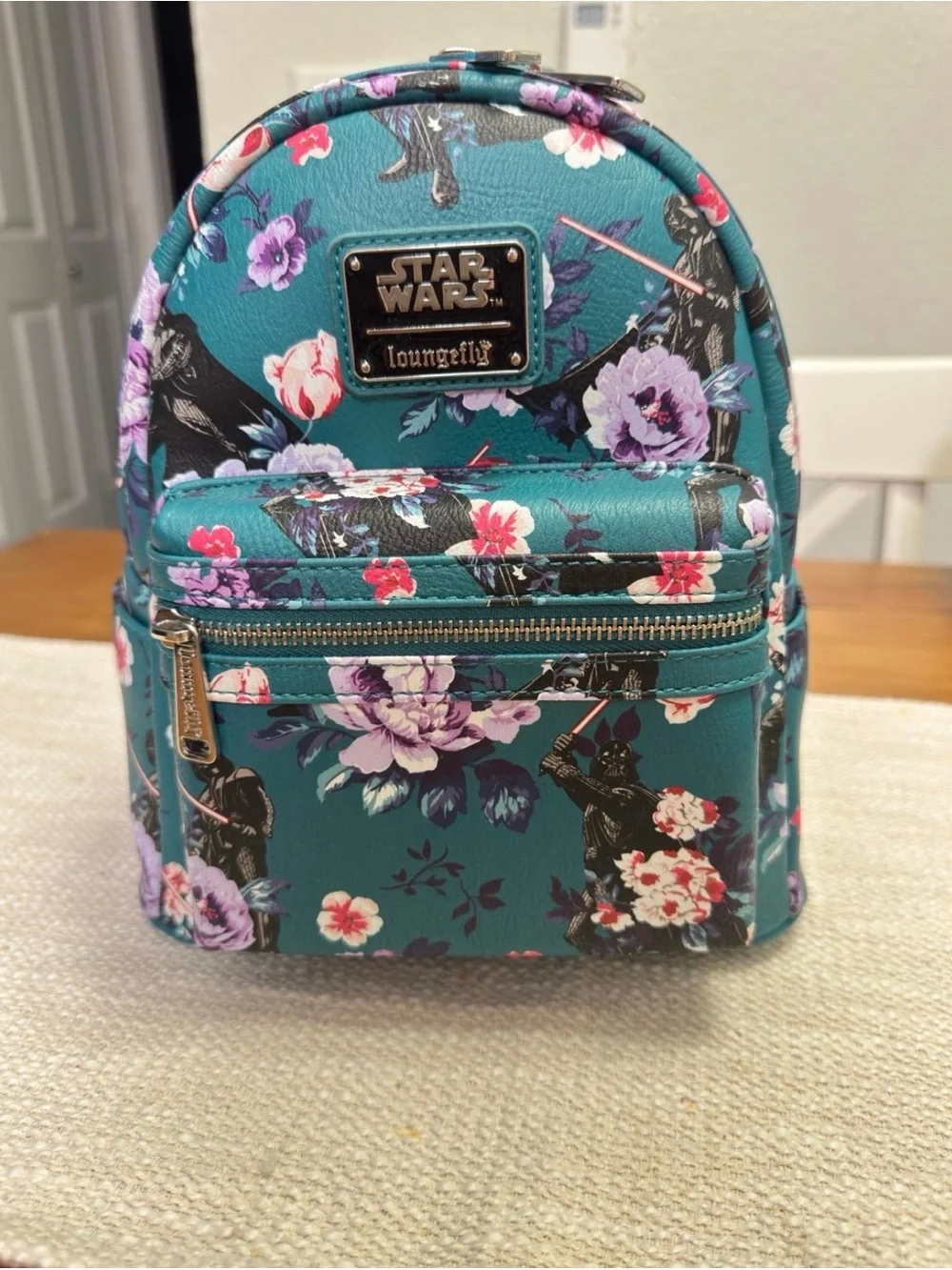 Loungefly Teal Floral Star Wars Mini Backpack